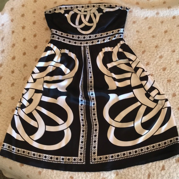 WHITE HOUSE BLACK MARKET | Strapless Silk Dress - Picture 1 of 7